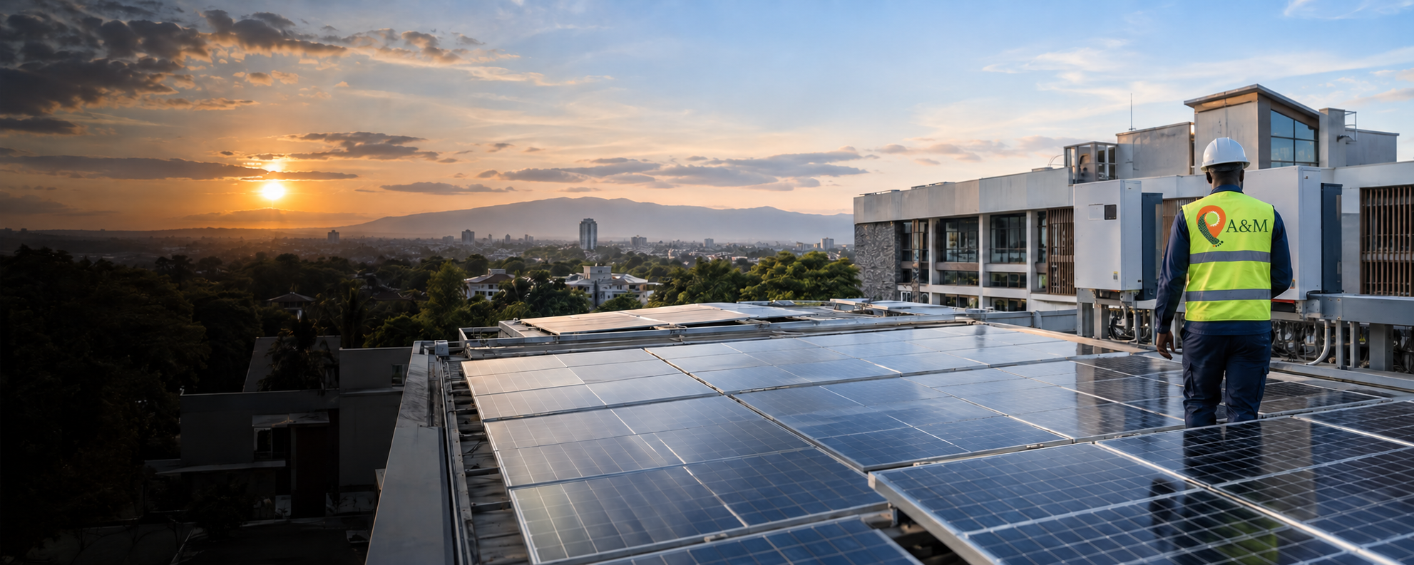Concept image of a solar and energy storage installation